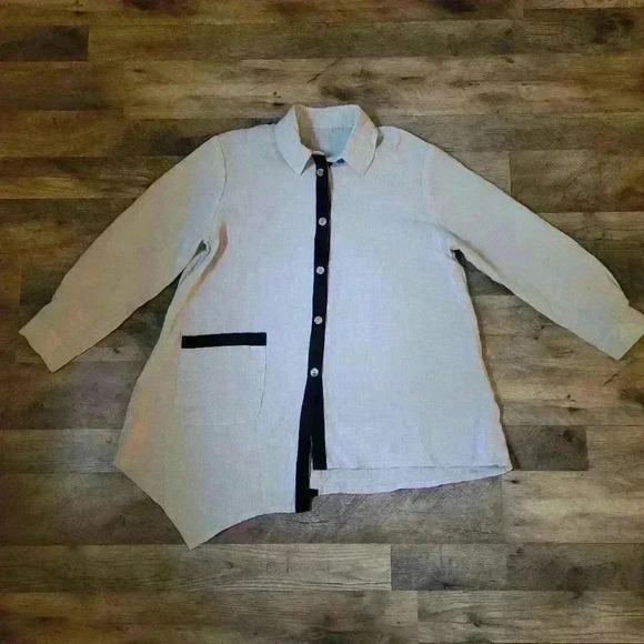 Fridaze 100% Linen Longsleeve Buttondown Shirt Size Small - Picture 2 of 10